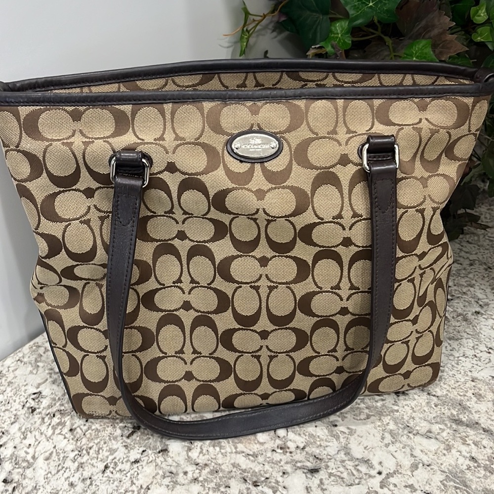 Coach Signature Tote In Great Used Condition